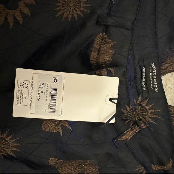 Scotch & Soda | NWT | Navy and Bronze Patterned Trousers - Picture 8 of 8